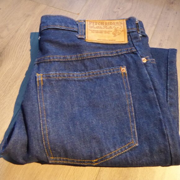 RARE VINTAGE Pitchriders Blue Denim Jeans Straight Leg Cut - Picture 9 of 10